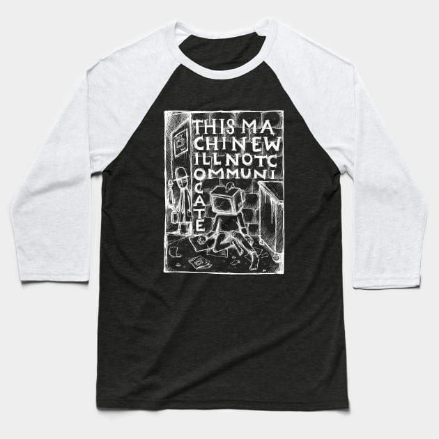 Street Spirit -This Machine Will Not Comminucate - Illustrated Lyrics - Inverted Baseball T-Shirt by bangart